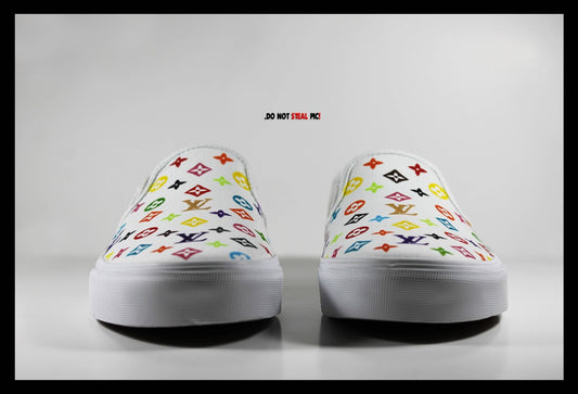 'Colored LV' Vans Slip-on