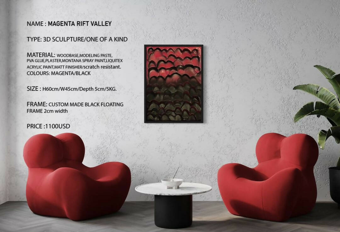 'Magenta Rift Valley' Art Piece
