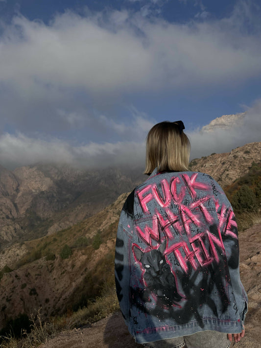 Pink Paradise Hand-Painted Jeans Jacket