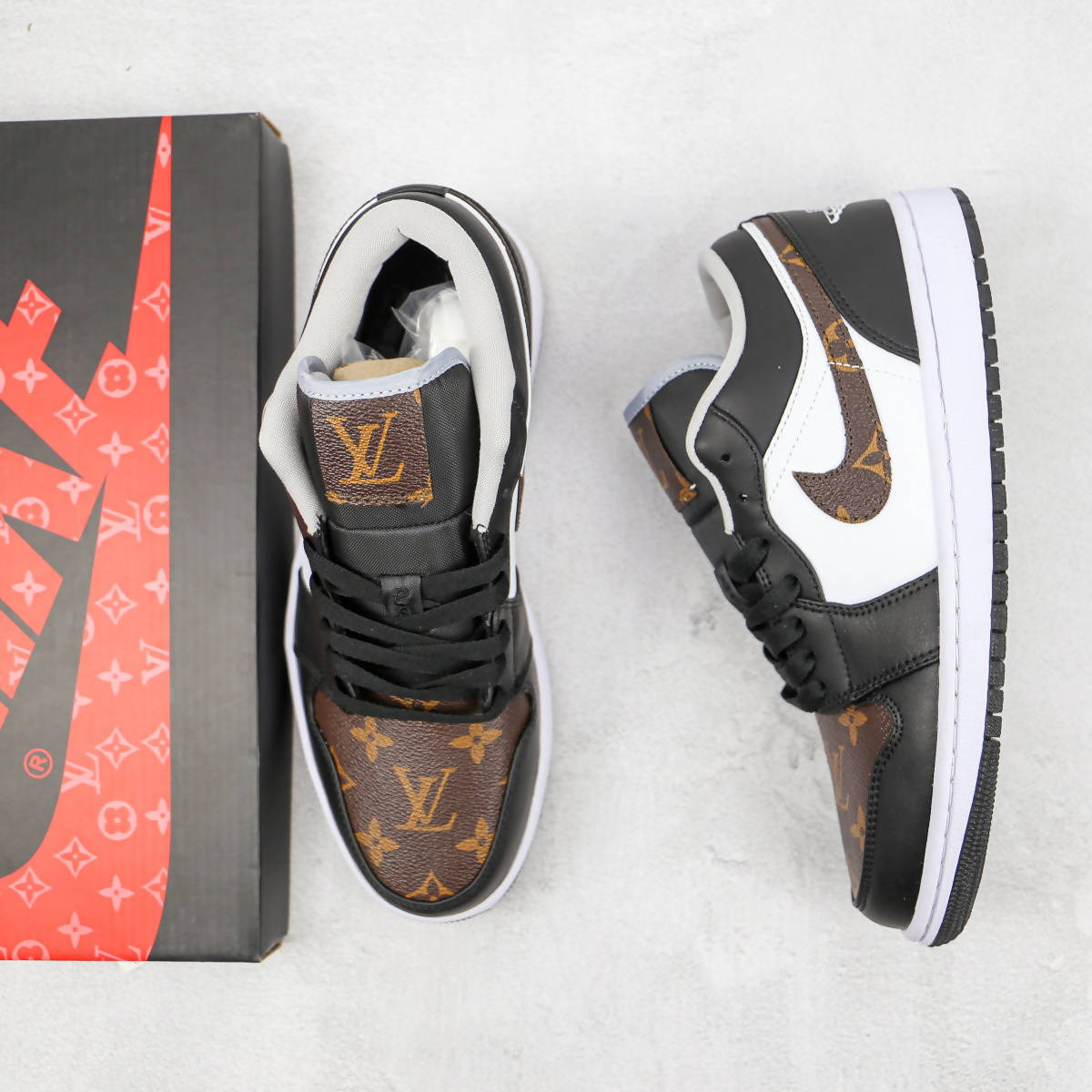 'LV-Inspired' Air Jordan 1 Low (US M6/W7.5)