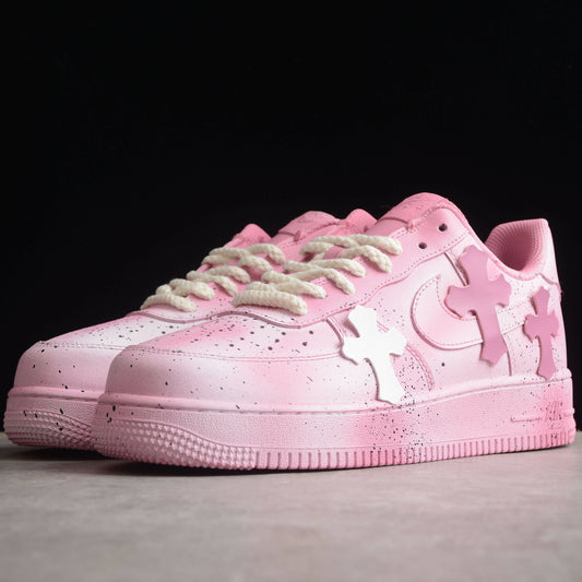 "Pink Chrome Hearts" Air Force 1