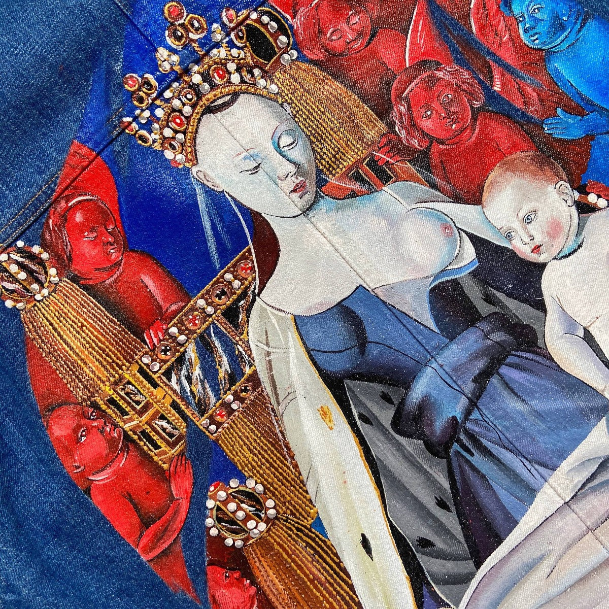 'Renaissance' Hand-Painted Denim Jacket