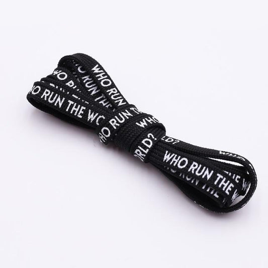 'WHO RUN THE WORLD' Print Shoelaces