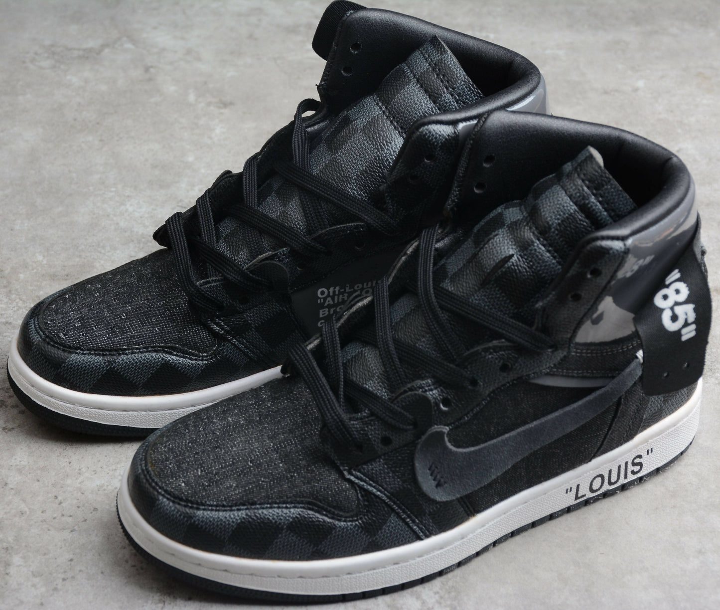 "Black Off-Louis LV" Nike Air Jordan 1 High