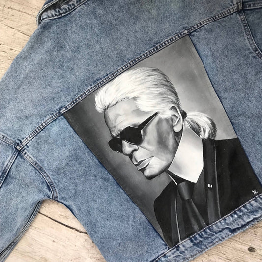 'Karl Lagerfeld' Hand-Painted Denim Jacket